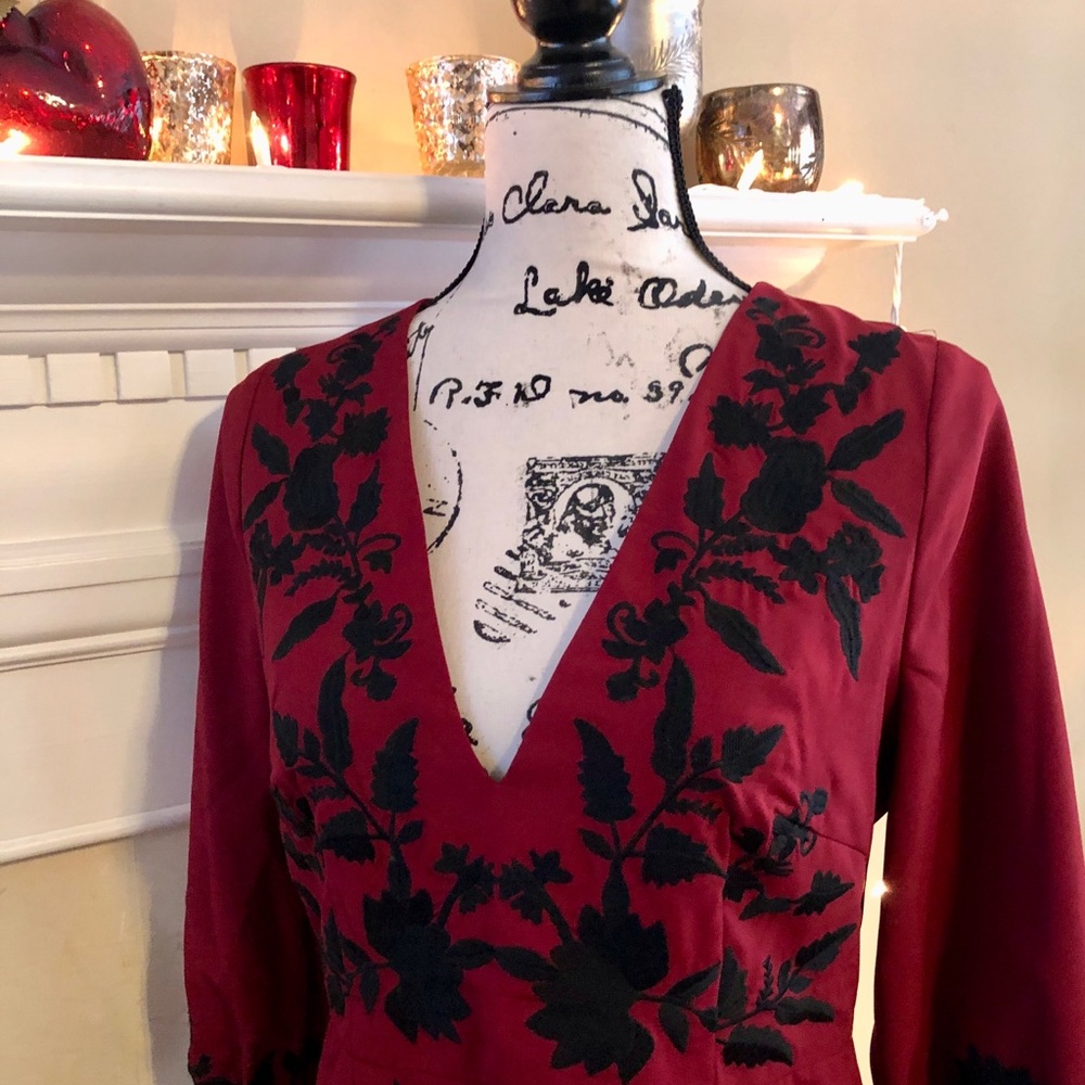 Foxiedox Melia dress with beautiful black embroidery. Only worn once, like new!